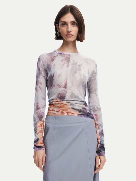 Desigual Desigual Blusa North Bay 24WWJF60 Grigio Regular Fit