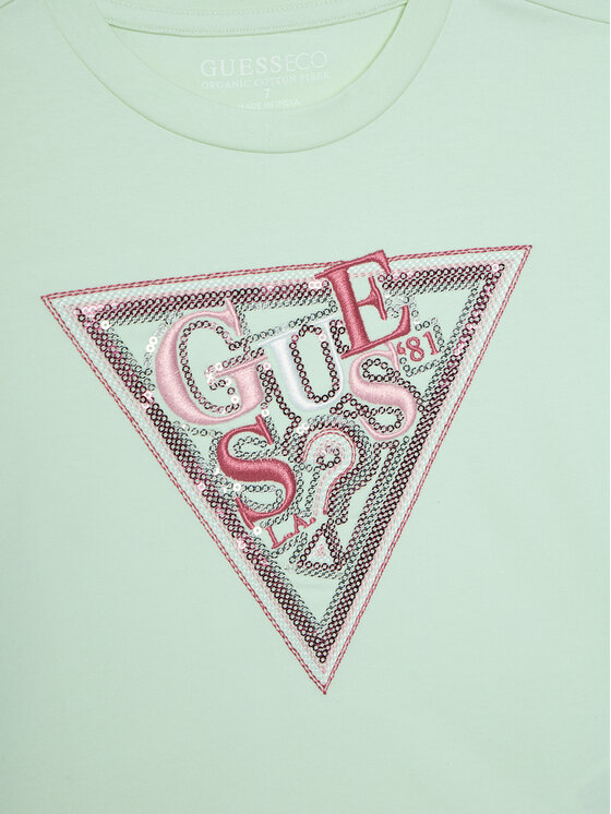 Guess Guess Tričko J5GI04 K6YW4 Zelená Regular Fit