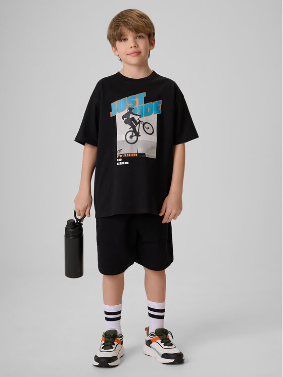 4F 4F T-Shirt SKATE & RIDE Czarny Loose Fit
