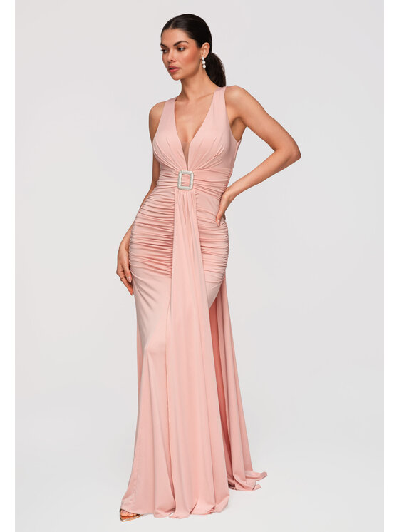 Ombre Ombre Sukienka wieczorowa LA-OM-DLR347 Różowy Slim Fit