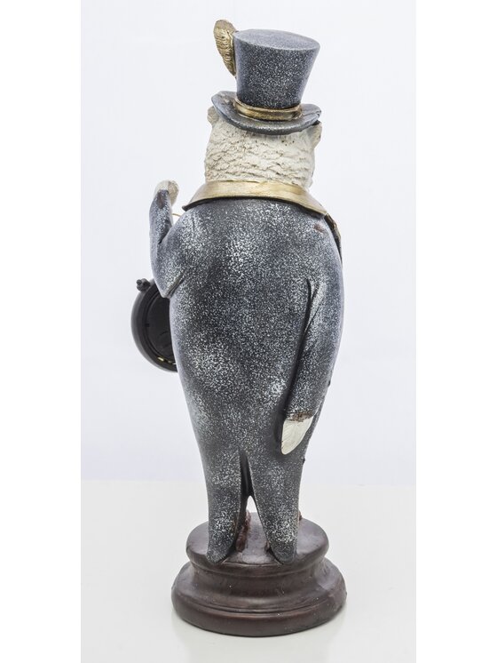 MIAhome MIAhome Figurka SOWA z zegarkiem Szary