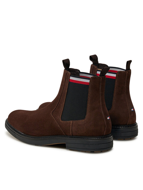 Tommy Hilfiger Tommy Hilfiger Gležnjarji Chelsea Outdoor Suede Chelsea FM0FM05191 Rjava