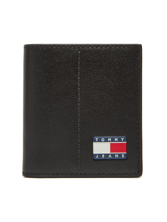 Portofel Mare pentru Bărbați Tommy Jeans Tjm Heritage Leather Cc & Coin AM0AM13408 Negru