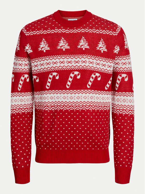 Jack & Jones Jack & Jones Sweater Xmas Gabriel 12266118 Piros Regular Fit