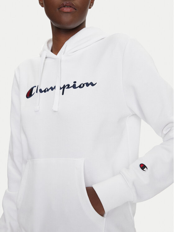 Champion Champion Pulóver Slim Big Logo 118097 Fehér Regular Fit
