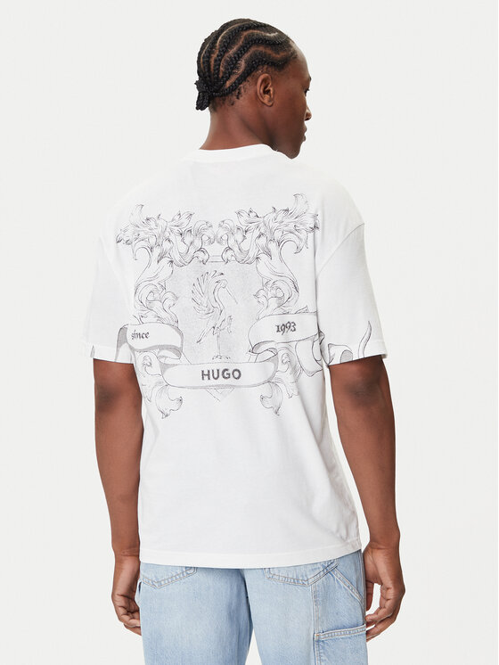 HUGO HUGO T-Shirt Duarms 50542817 Biały Oversize