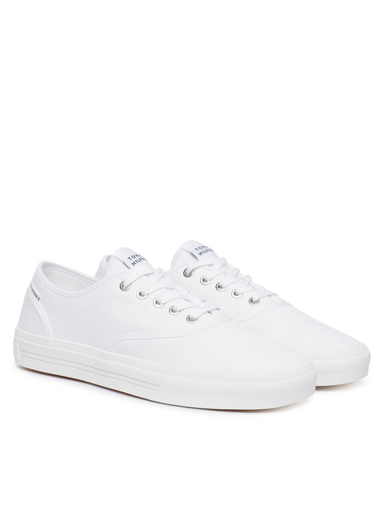 Tommy Hilfiger Tommy Hilfiger Πάνινα παπούτσια Th Vulc Cup Long Lace Canvas FM0FM05874 Λευκό