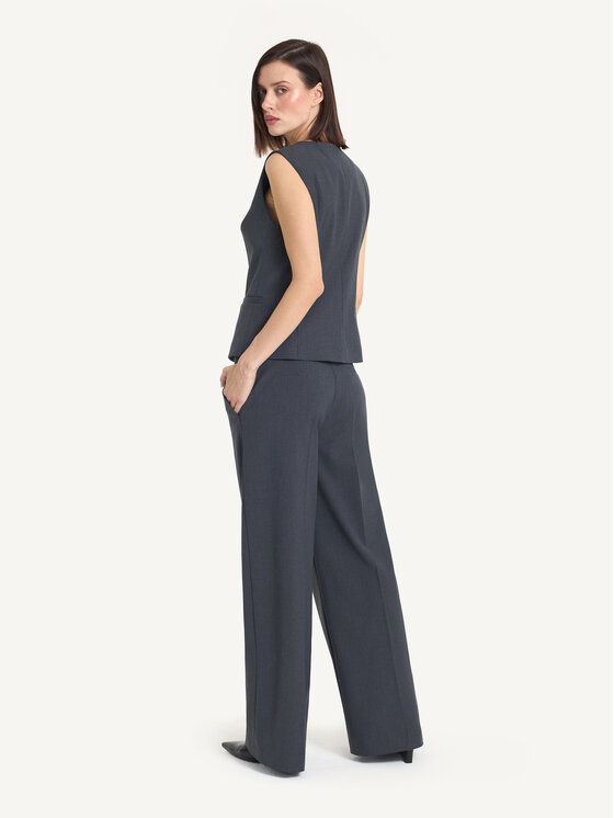 KMX KMX Kamizelka 193010020 Szary Straight Fit