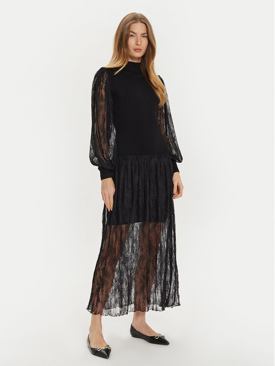 TWINSET TWINSET Φόρεμα υφασμάτινο 242TT3161 Μαύρο Regular Fit