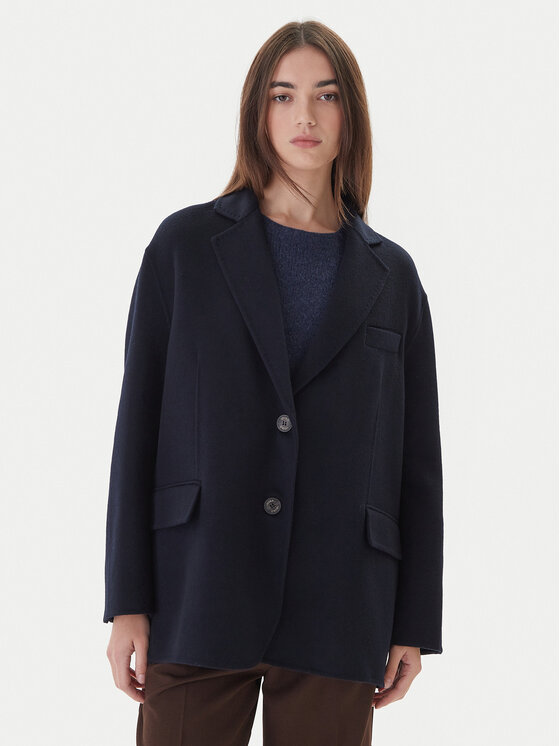 ViCOLO ViCOLO Вовняне пальто TF0005 Cиній Regular Fit