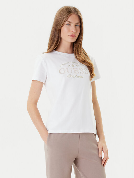 Guess Guess Tricou V5YI13J 1314 Alb Regular Fit