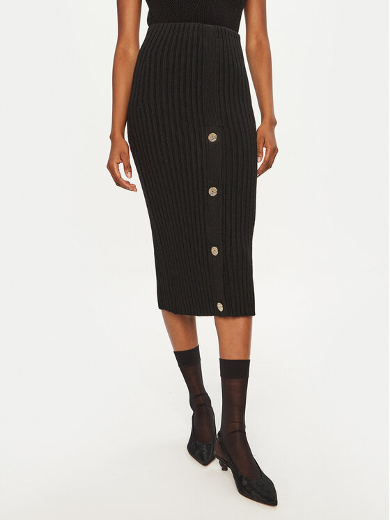 ViCOLO ViCOLO Fustă midi 55017S Negru Slim Fit