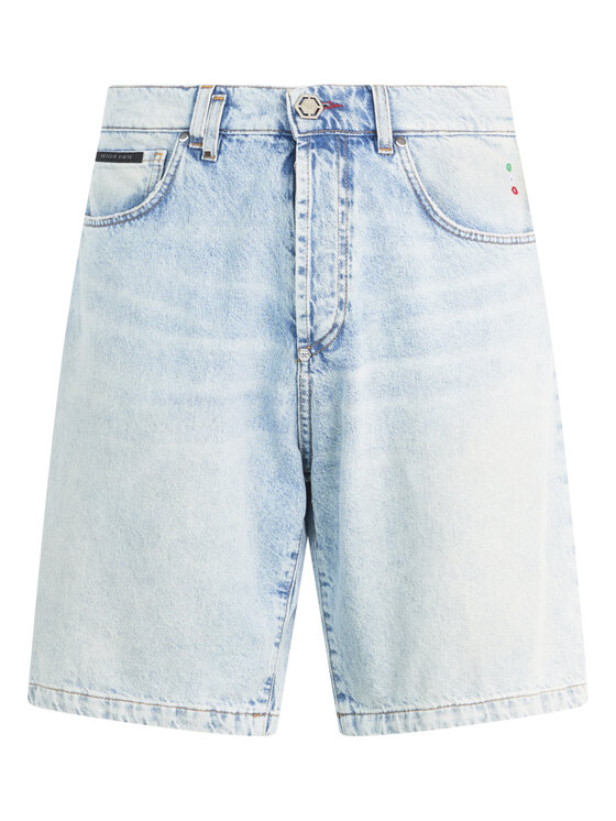 PHILIPP PLEIN PHILIPP PLEIN Szorty jeansowe 30583 Niebieski Loose Fit