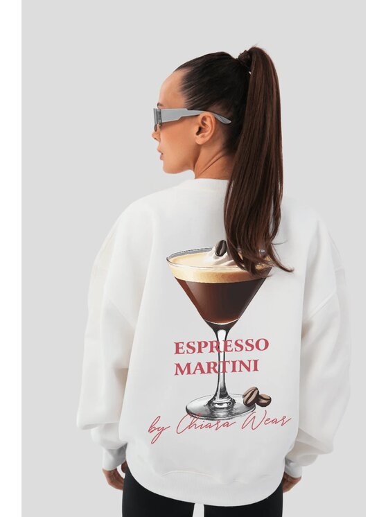 Chiara Wear Chiara Wear Bluza Bluza damska oversize ESPRESSO MARTINI Biały Oversize