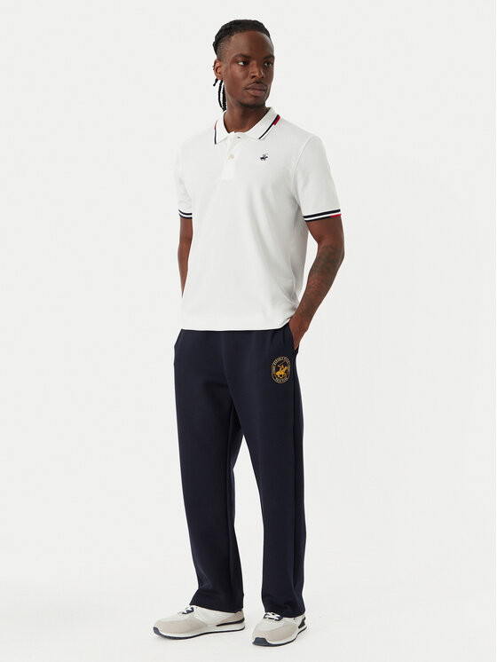 Beverly Hills Polo Club Beverly Hills Polo Club Тениска с яка и копчета P-SS26M-P2525 Бял Regular Fit