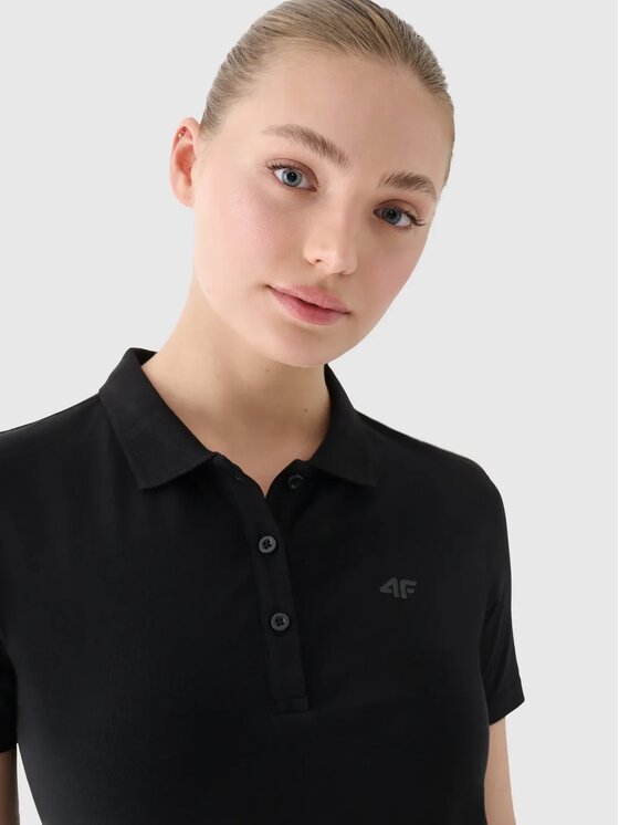 4F 4F Polo 4FWMM00TPTSF317-20S Czarny Slim Fit