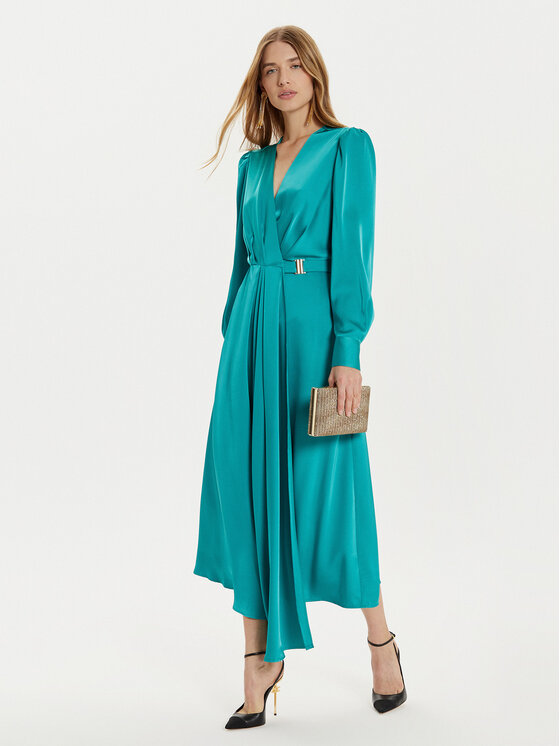 Fracomina Fracomina Coctailkleid FR24WD3002W41101 Grün Regular Fit
