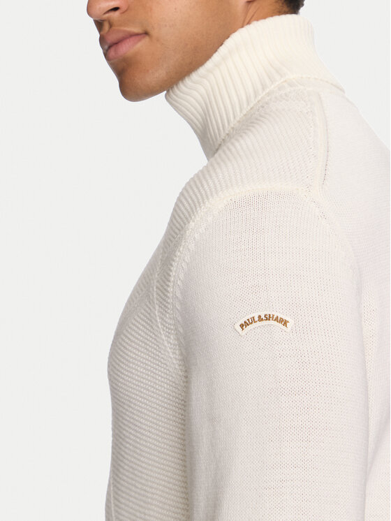 Paul&Shark Paul&Shark Rollkragenpullover 14311078 Écru Regular Fit