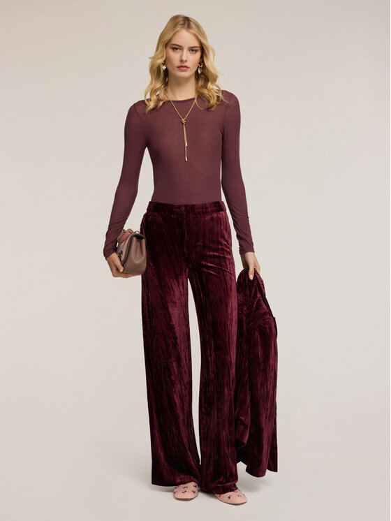 Motivi Motivi T-shirt G381W003433N029 Bordeaux Regular Fit