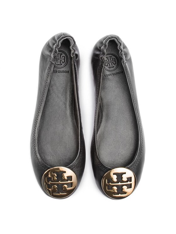 Tory Burch Tory Burch Baleriny Minnie Travel Ballet With Metal Logo 50393 Czarny