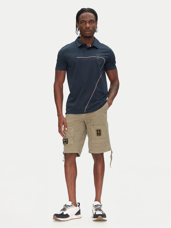 Aeronautica Militare Aeronautica Militare Pantalon scurți din material 251BE041CT1122 Kaki Regular Fit