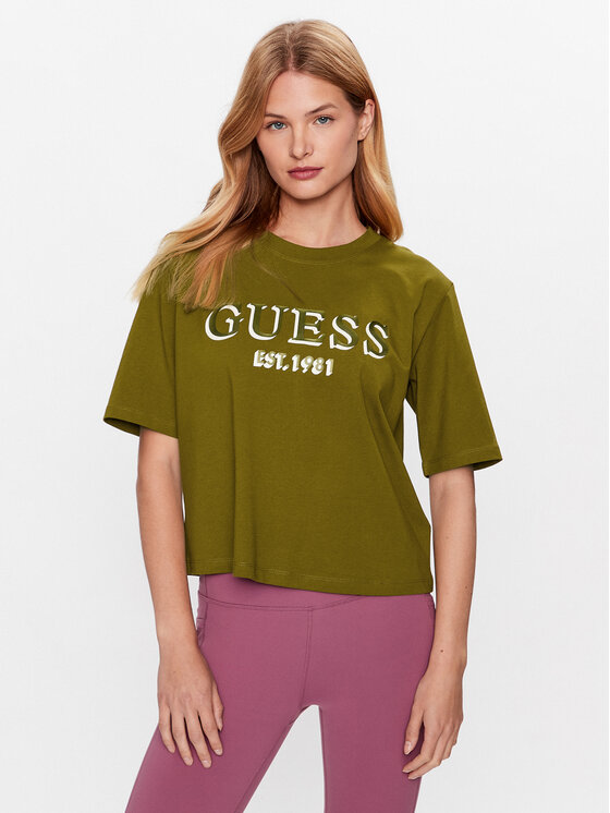 Guess T-krekls V3YI16 I3Z14 Zaļš Regular Fit