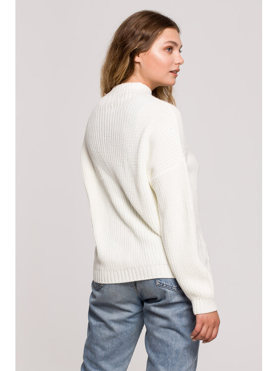 BeWear BeWear Sweter BK078 Écru Modern Fit