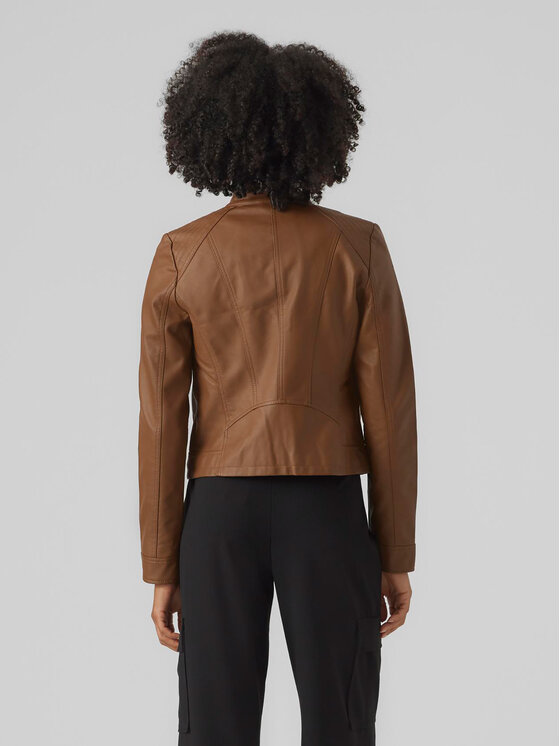 Vero Moda Vero Moda Geacă din imitație de piele Favodona 10288555 Maro Regular Fit