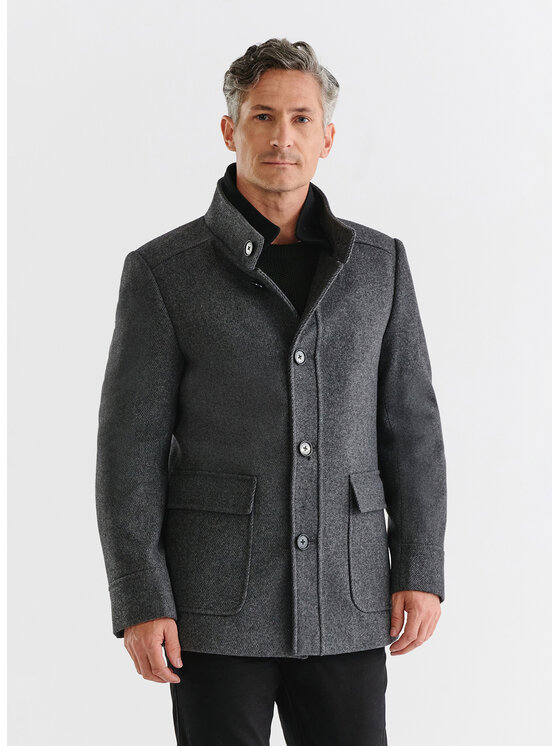 Pako Lorente Pako Lorente Płaszcz P23WF-7X-007 Szary Classic Fit