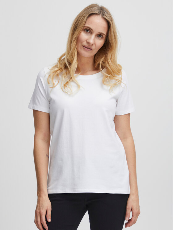 Fransa Fransa Тишърт 20605388 Бял Regular Fit