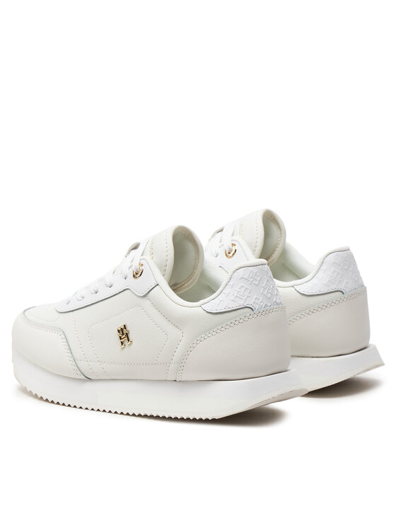 Tommy Hilfiger Tommy Hilfiger Sneakersy Elevated Essent Runner Monogram FW0FW08285 Biały