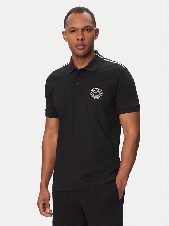 BOSS Tricou polo Open 50560261 Negru Regular Fit