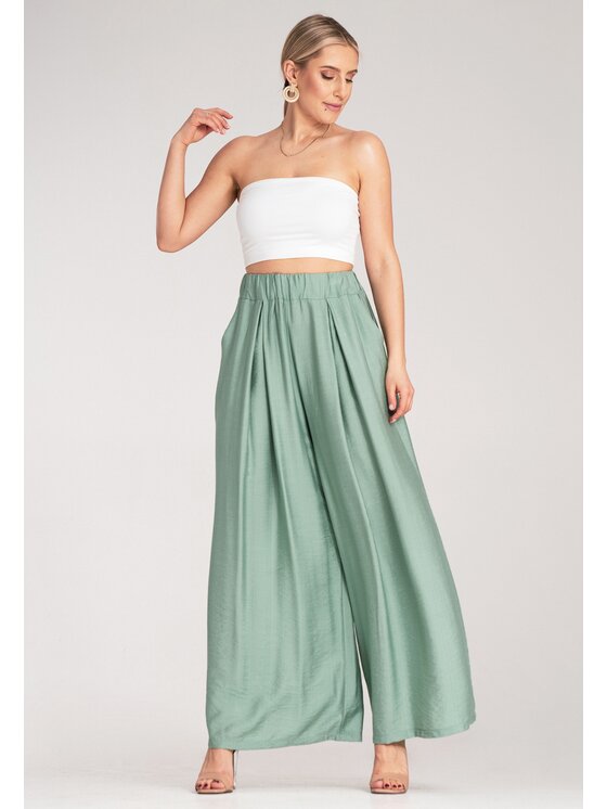 FIGL FIGL Spodnie damskie M1158 Zielony Regular Fit