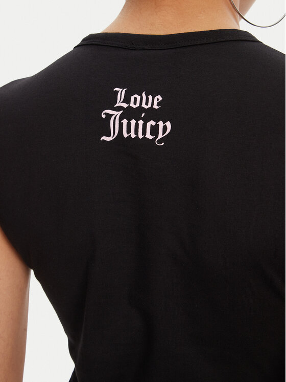 Juicy Couture Juicy Couture Póló Hibiscus JCGCT125041 Fekete Slim Fit