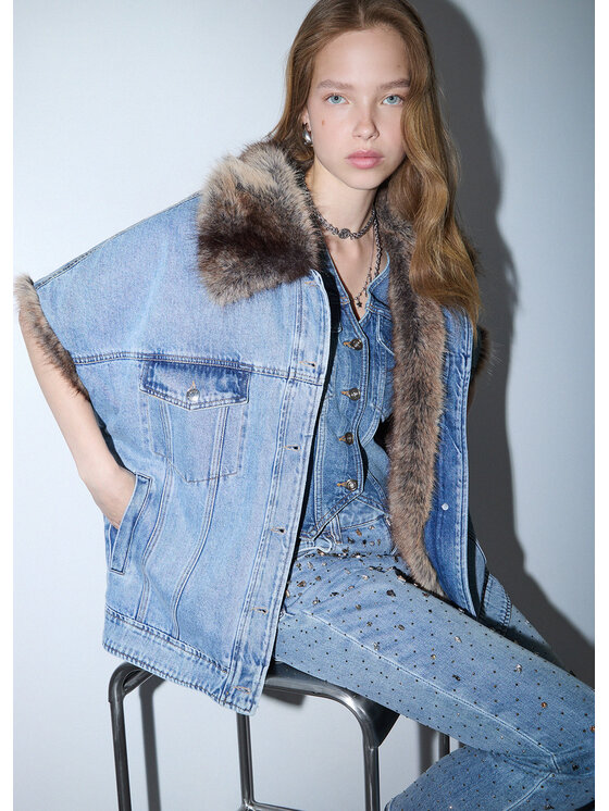 Liu Jo Liu Jo Gilet UF6154D034779093 Azzurro chiaro Loose Fit