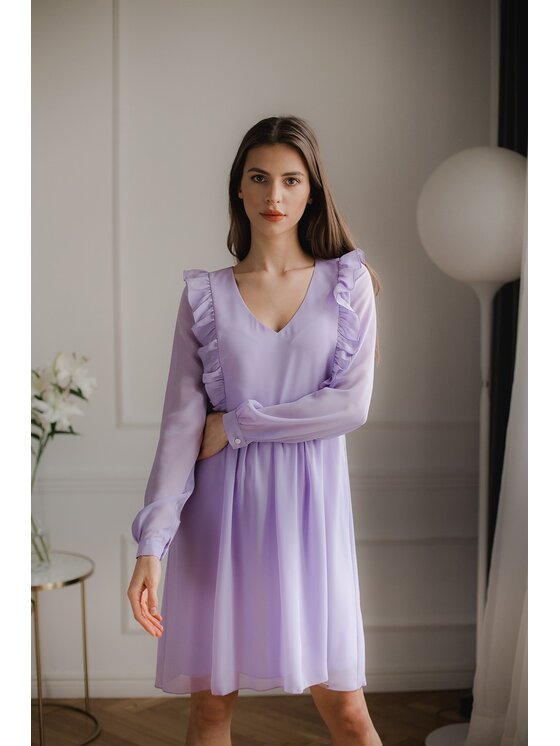 Lenitif Lenitif Vestito L083 Viola Regular Fit