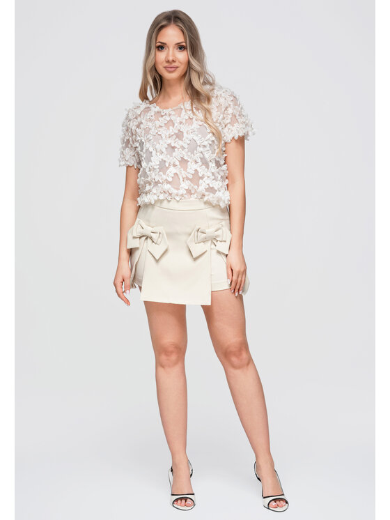 Ombre Ombre Bluzka OW-TS-E0062 Beżowy Loose Fit