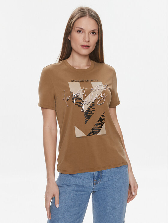 ONLY ONLY T-Shirt 15307292 Braun Regular Fit