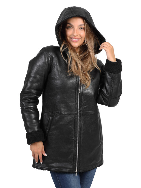 David Ryan David Ryan Kurtka skórzana ROMA black Czarny Regular Fit