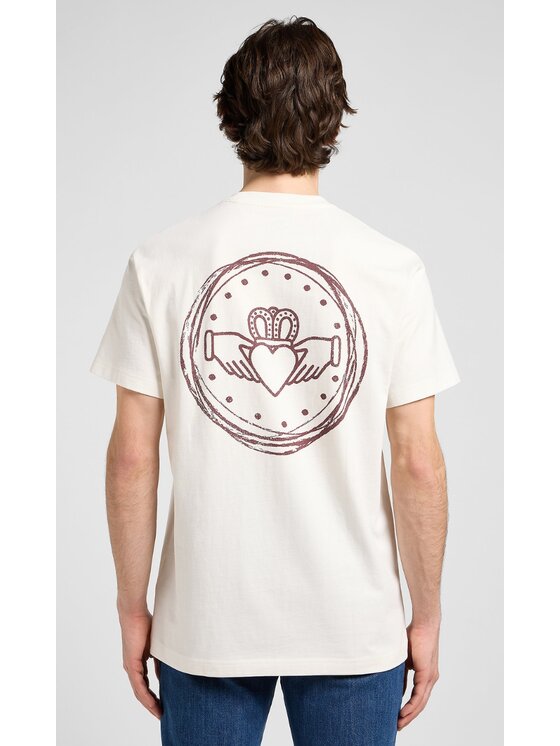 Lee Lee T-Shirt Relaxed Graphic Tee Biały Relaxed Fit