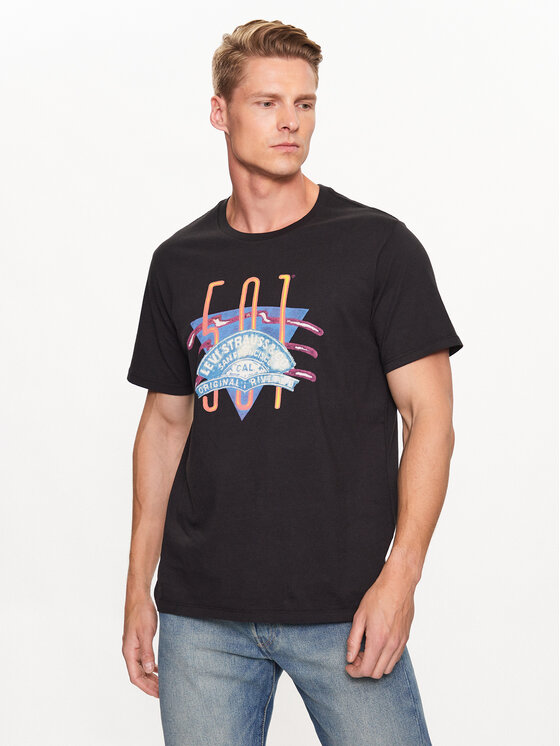 Levi s T Shirt 501 Logo 22491 1424 Schwarz Standard Fit Modivo