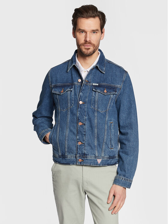 Guess Geacă de blugi Dillon M3RXN1 D4T9C Bleumarin Regular Fit