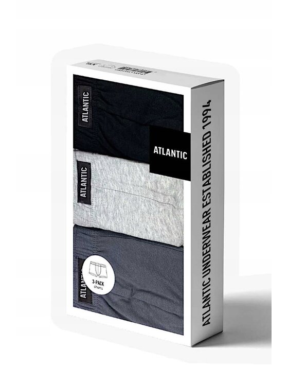Atlantic Atlantic Komplet bokserek 3BMH-007-CZA/SZM/GRF Szary