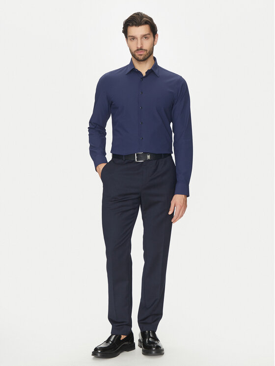Michael Kors Michael Kors Košile MK0DS01531 Tmavomodrá Slim Fit