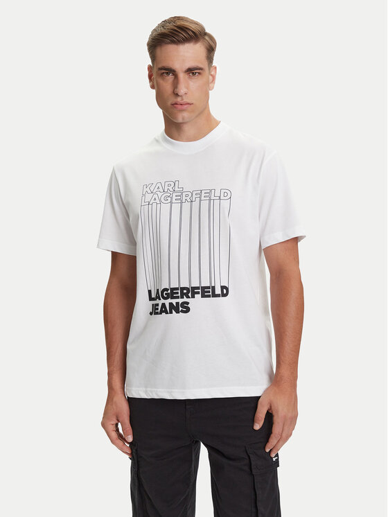 Karl Lagerfeld Jeans Karl Lagerfeld Jeans T-krekls A3M17002 Balts Regular Fit