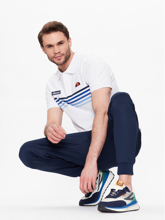 Ellesse Ellesse Тениска с яка и копчета Vinzona SHR14634 Бял Regular Fit