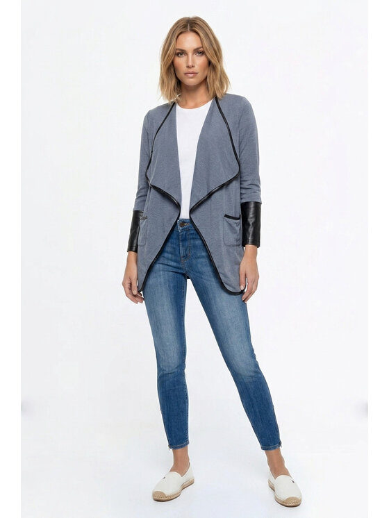 FIGL FIGL Sieťovaná vesta M1361 Sivá Regular Fit