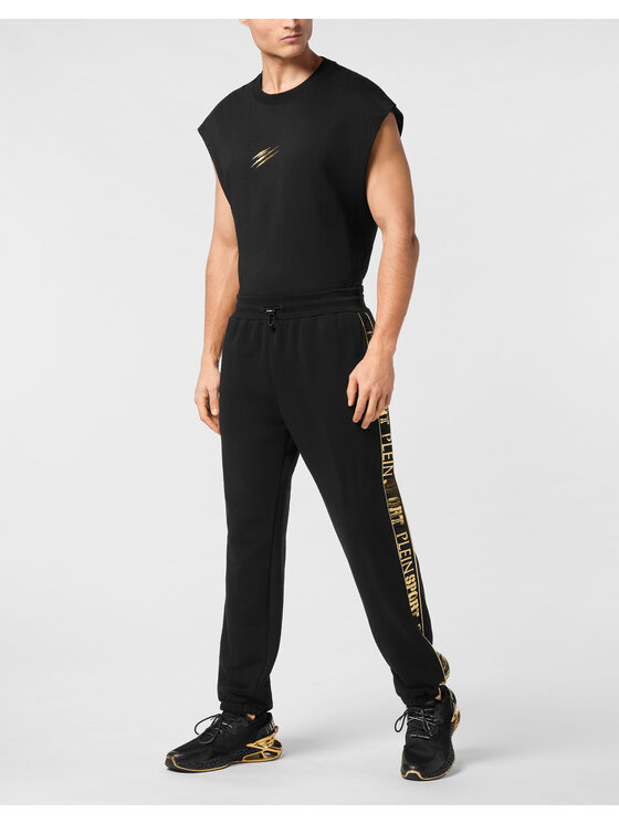 Plein Sport Plein Sport Donji dio trenerke PAEC MJT2602 STE003N Crna Regular Fit
