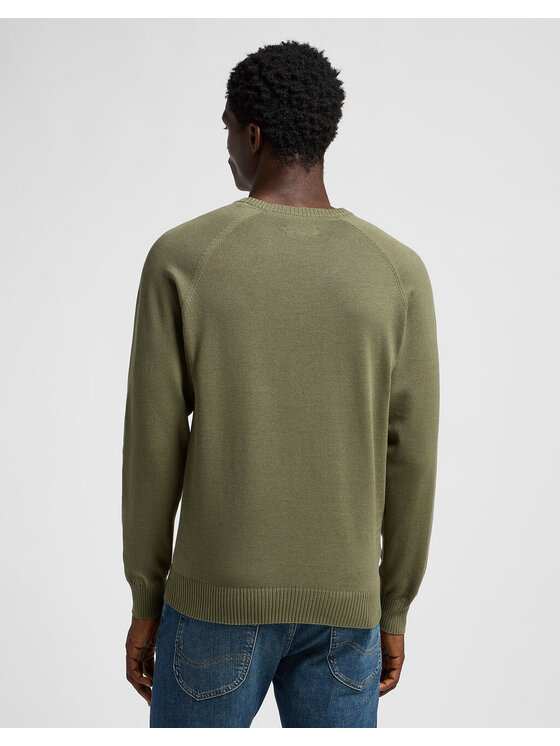 Lee Lee Sweter CLEAN RAGLAN SWEATER Zielony Regular Fit