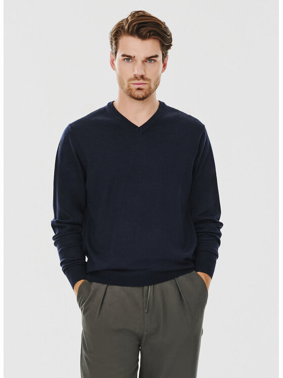 Pako Lorente Pako Lorente Sweter P24WF-2X-015 Granatowy Classic Fit